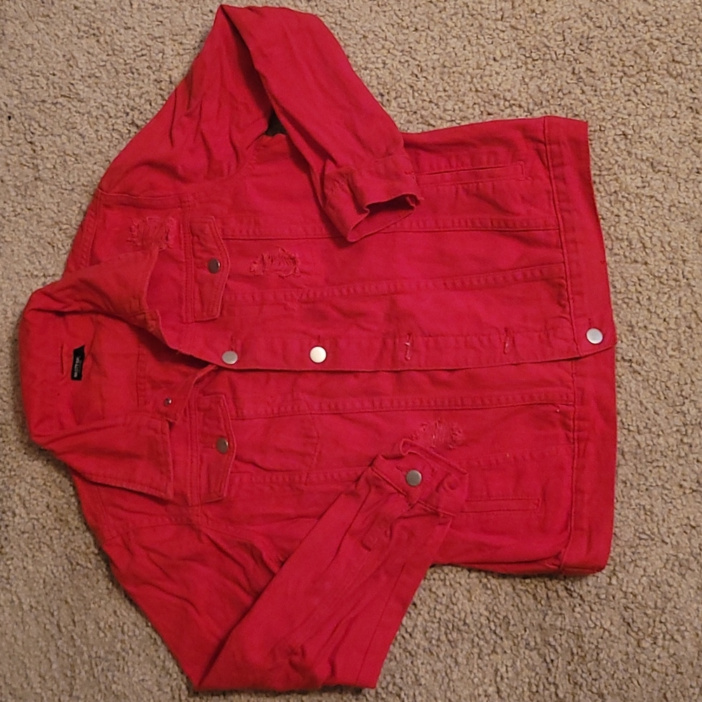 3 for $25 Nasty gal red denim jacket